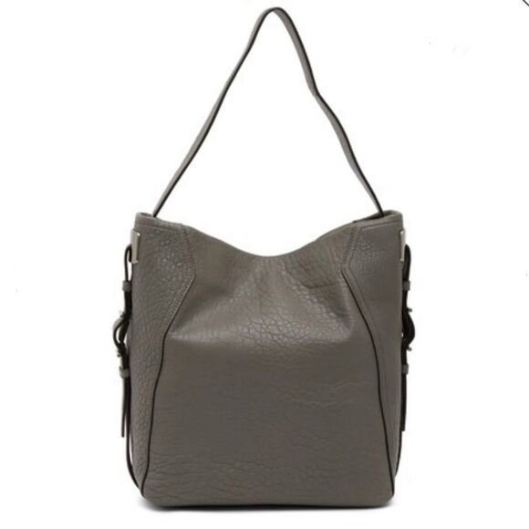 VINCE CAMUTO Gray Fava Leather Hobo - Picture 1 of 12